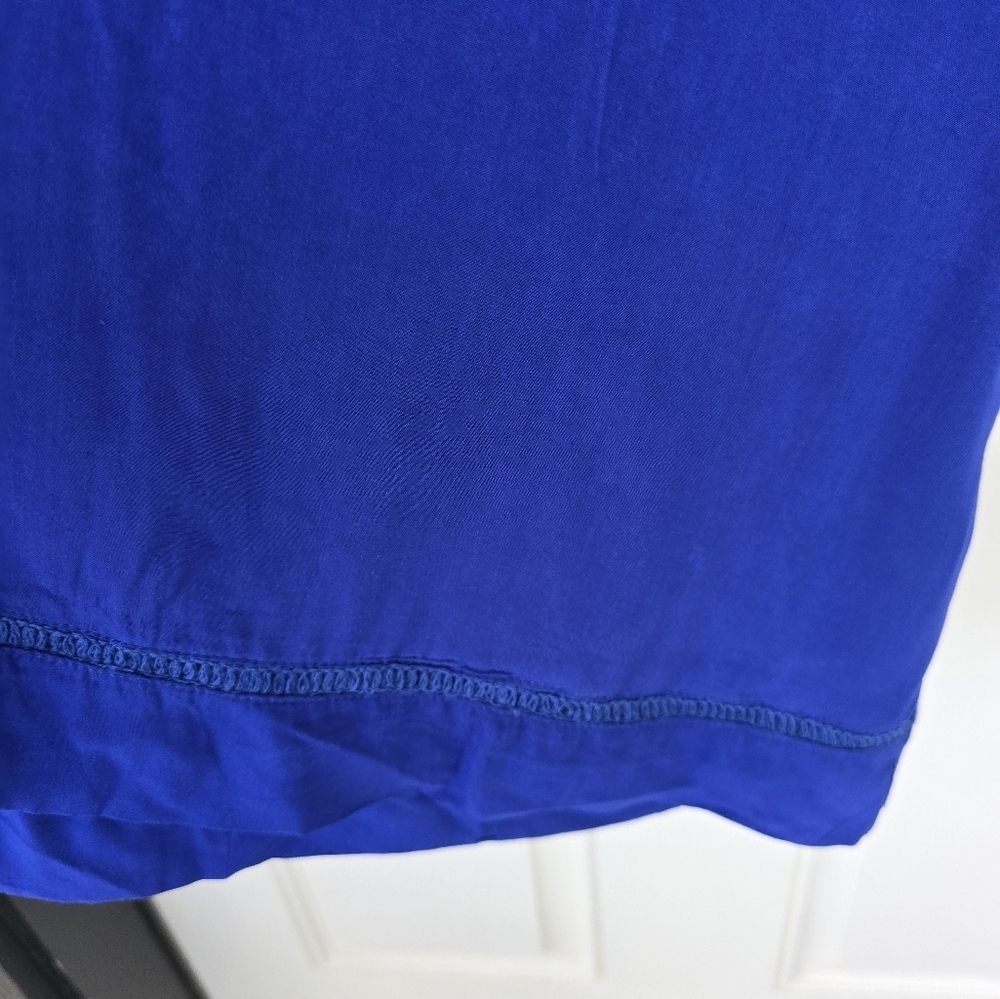 Solitaire Eyelet Tunic Lace Top 1X Plus Blue Women's 3/4 Sleeve - Picture 12 of 16